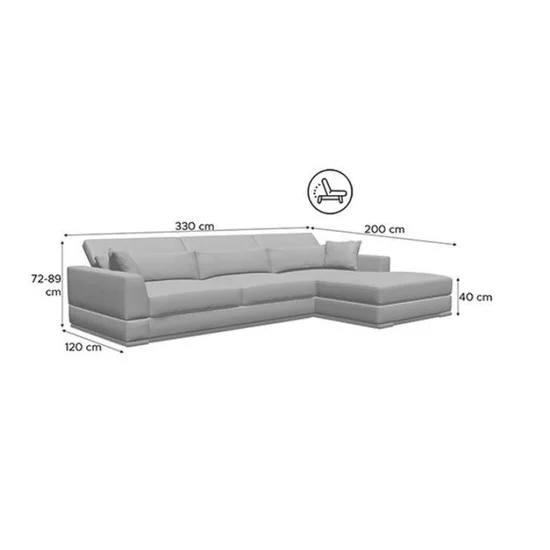 Coltar extensibil Salia, cu spațiu de depozitare, tapițerie premium, 330x200 cm, culoare personalizată picture - 7