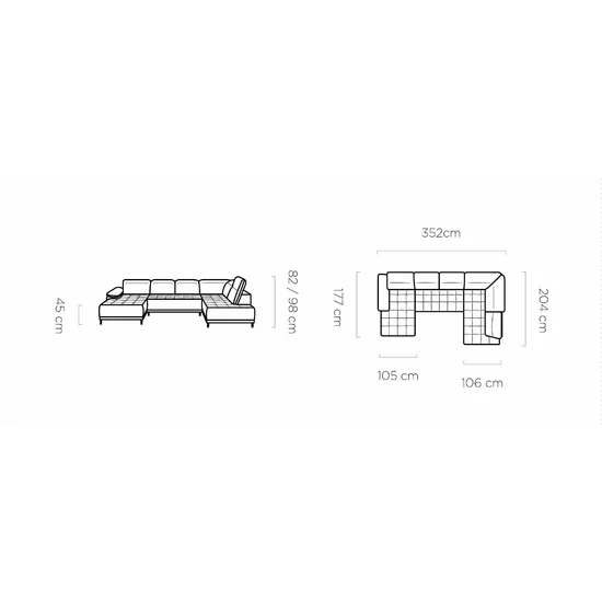 Coltar Focus XL Cu Reglaj Electric 352x204 cm picture - 5