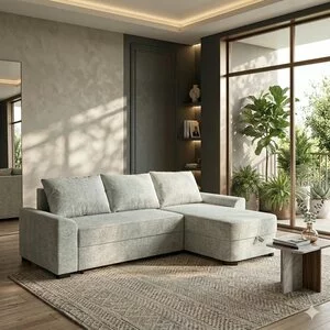 Colțar Gio Extensibil, Montaj Reversibil Stânga/Dreapta, Material Personalizabil, 230x155 cm