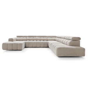 Colțar în U Modular Zurich LL-2E-C-1-OTTR, 367x294 cm - Extensibil, Design Organic Bubble