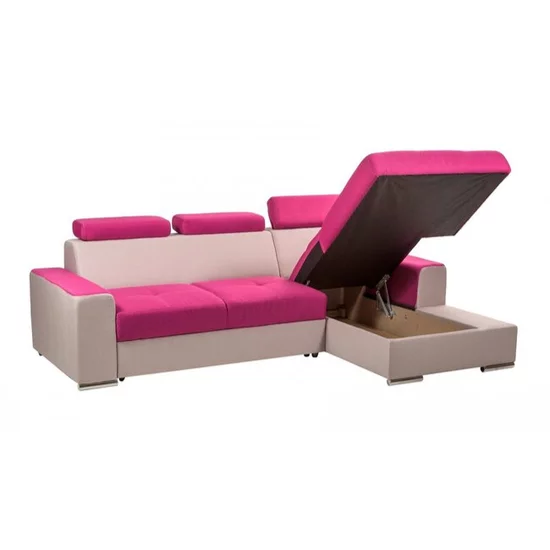 Colțar Leone extensibil, tetieră reglabilă, ladă depozitare, suprafață dormit 130x200 cm, 248x165 cm, gri picture - 6