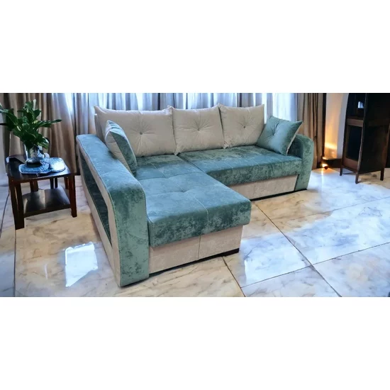 Colțar Lima Tip 1 extensibil cu ladă de depozitare, structură din fag și saltea din spumă, 240x165 cm, culoare personalizabilă picture - 2