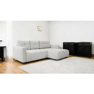 Colțar London N, extensibil cu spațiu depozitare, spumă poliuretanică și arcuri sinusoidale, stofă rezistentă, 276x172x93 cm, personalizabil