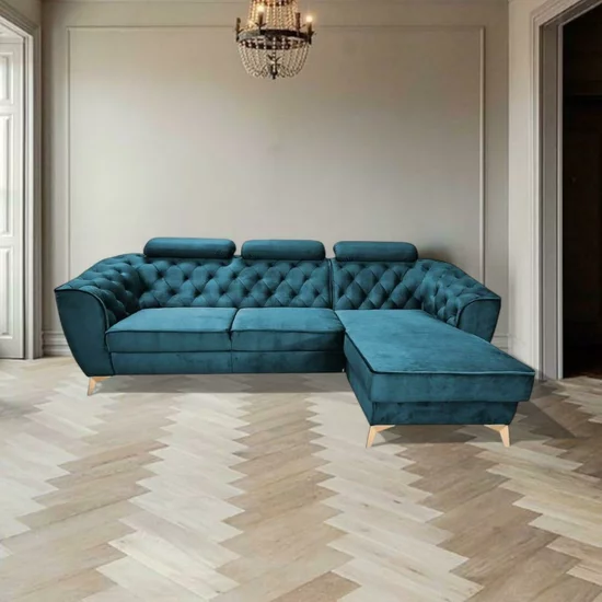 Grup extensibil Lotus, culoare personalizabila - 265x175cm, tetiere reglabile și ladă integrată, funcție de dormit și confort sporit, structură din fag masiv picture - 6
