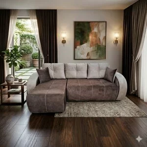 Colțar Madrid Tip 1 extensibil, culoare personalizabila - 246x150 cm, ladă depozitare, saltea cu spumă poliuretanică