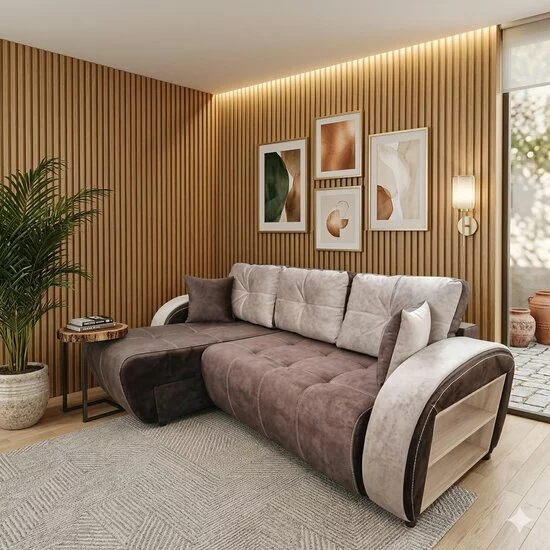 Colțar Madrid Tip 1 extensibil, culoare personalizabila - 246x150 cm, ladă depozitare, saltea cu spumă poliuretanică picture - 2