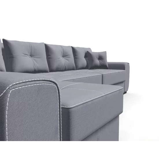 Colțar Milano Tip 2 extensibil, ladă depozitare, stofă premium, 334x165 cm, Gri picture - 5