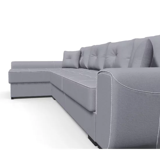 Colțar Milano Tip 2 extensibil, ladă depozitare, stofă premium, 334x165 cm, Gri picture - 6