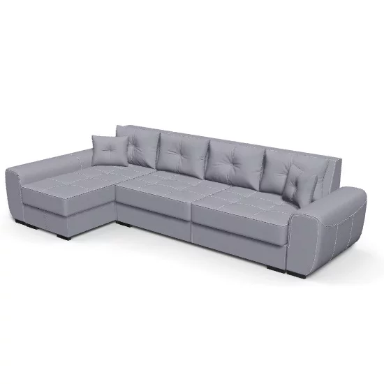 Colțar Milano Tip 2 extensibil, ladă depozitare, stofă premium, 334x165 cm, Gri picture - 4