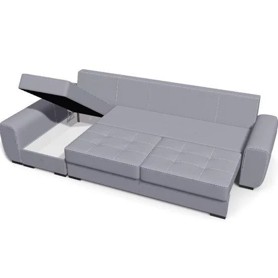 Colțar Milano Tip 2 extensibil, ladă depozitare, stofă premium, 334x165 cm, Gri picture - 7