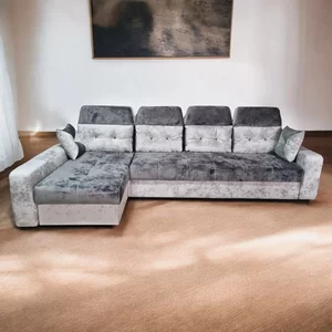 Colțar Viena Tip 2 extensibil, cu ladă de depozitare, saltea memory foam și micro pocket, structură fag stratificat, 320x165 cm