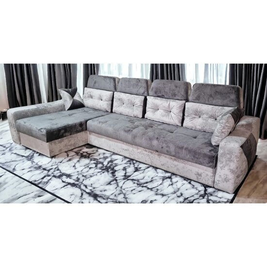 Colțar Viena Tip 2 extensibil, cu ladă de depozitare, saltea memory foam și micro pocket, structură fag stratificat, 320x165 cm picture - 3