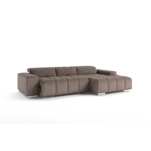 Colțar Olbia, design modern cu tetiere reglabile, tapițerie din stofă, 307x186 cm, culoare personalizată