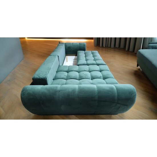 Colțar Palermo Tip 1 extensibil, ladă depozitare, stofă rezistentă, 300x150 cm, Gri picture - 7