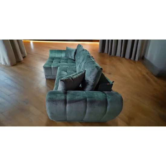 Colțar Palermo Tip 1 extensibil, ladă depozitare, stofă rezistentă, 300x150 cm, Gri picture - 8