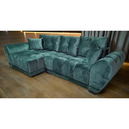 Colțar Palermo Tip 1 extensibil, ladă depozitare, stofă rezistentă, 300x150 cm, Gri picture - 9