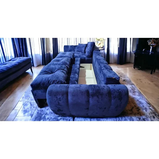 Colțar Palermo Tip 2 extensibil, ladă depozitare, stofă rezistentă, 362x150 cm, Gri picture - 5