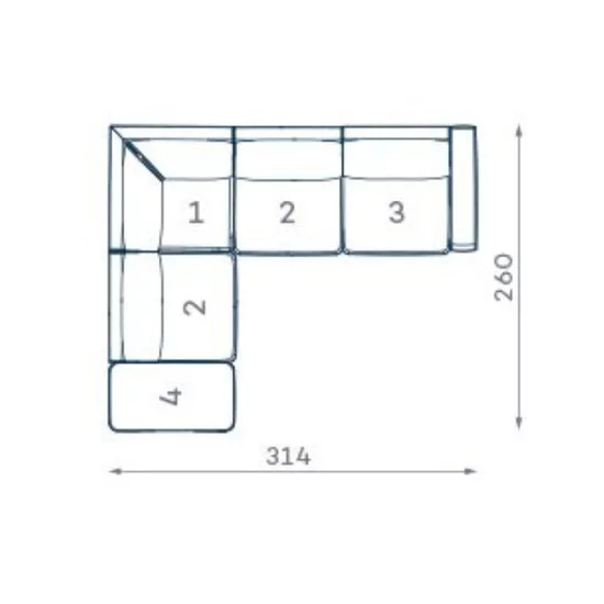 Colțar Rio Set 2, cu design modern și șezut generos, 314x260x88 cm, culoare la alegere picture - 4
