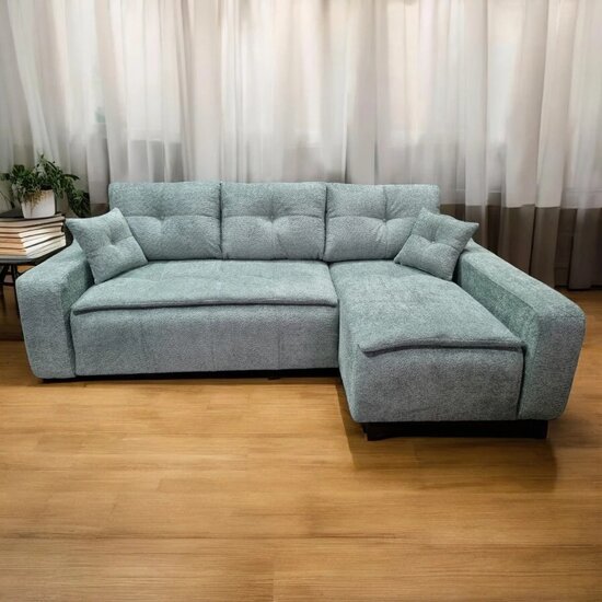 Colțar Roma Tip 1 extensibil, ladă depozitare, stofă premium, 257x166 cm, Gri picture - 4