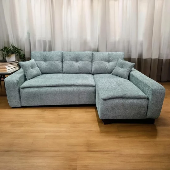 Colțar Roma Tip 1 extensibil, gri - 257x166 cm, ladă depozitare, stofă premium picture - 4