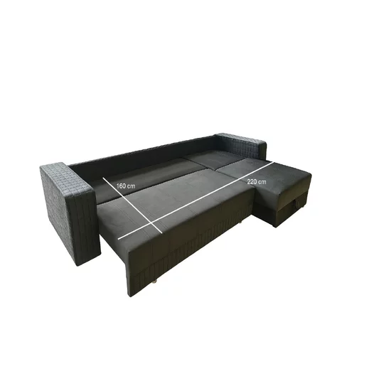 Coltar Royal 2 locuri extensibil, stofa Matlasat Lux 260X160X85 cm picture - 4