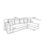 Coltar Royal 2 locuri extensibil, stofa Matlasat Lux 260X160X85 cm picture - 5
