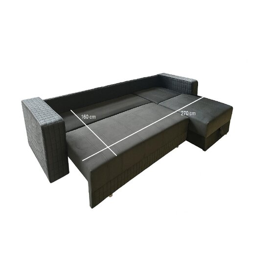 Colțar Royal, 3 locuri, extensibil cu ladă de depozitare, stofa matlasată Lux, arcuri bonell, suprafață dormit 160x220 cm, 305x195x85 cm, Culoare personalizată picture - 4