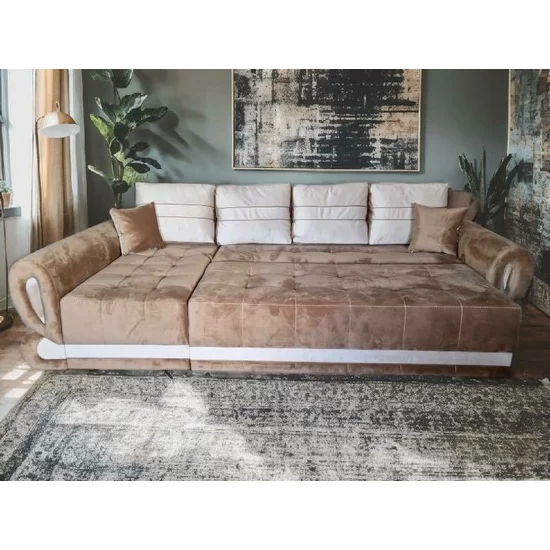 Colțar Sofia II extensibil, tetiere reglabile, saltea spumă memorie, 314x145 cm, culoare personalizată picture - 3