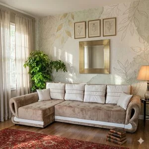 Colțar Sofia II extensibil, culoare personalizabila - 314x145 cm, saltea spumă memorie