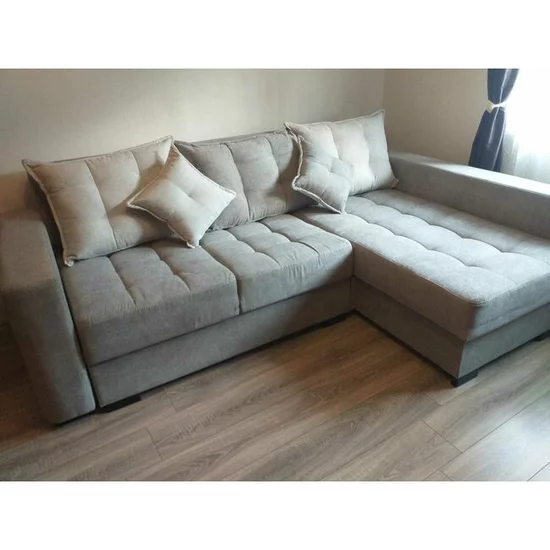 Colțar Oslo Tip 1 extensibil, cu ladă de depozitare, tapițerie stofă, saltea cu memorie, structură din lemn fag, 240x165 cm picture - 9