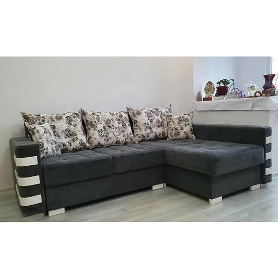 Colțar Oslo Tip 1 extensibil, cu ladă de depozitare, tapițerie stofă, saltea cu memorie, structură din lemn fag, 240x165 cm picture - 10