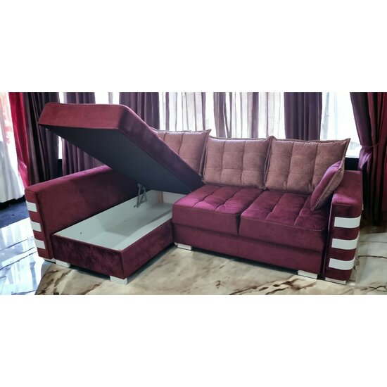 Colțar Oslo Tip 1 extensibil, cu ladă de depozitare, tapițerie stofă, saltea cu memorie, structură din lemn fag, 240x165 cm picture - 7