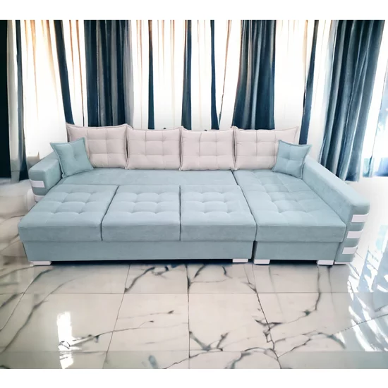 Colțar Oslo Tip 2 extensibil, cu ladă de depozitare și saltea cu memorie, 316x165 cm picture - 3