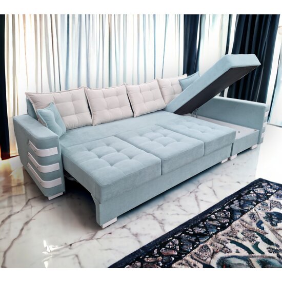 Colțar Oslo Tip 2 extensibil, cu ladă de depozitare și saltea cu memorie, 316x165 cm picture - 4