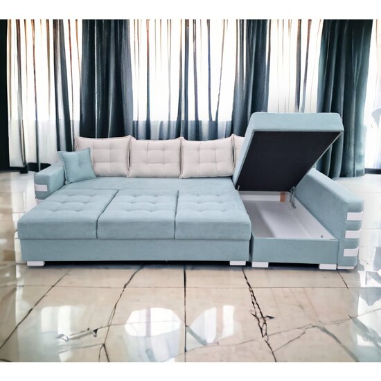 Colțar Oslo Tip 2 extensibil, cu ladă de depozitare și saltea cu memorie, 316x165 cm picture - 5