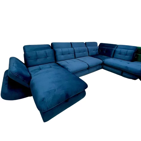 Colțar Stratus U extensibil, tetiere rabatabile, ladă depozitare, arcuri sinusoidale, 397x234x181 cm, gri picture - 7