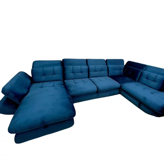 Colțar Stratus U extensibil, tetiere rabatabile, ladă depozitare, arcuri sinusoidale, 397x234x181 cm, gri picture - 10