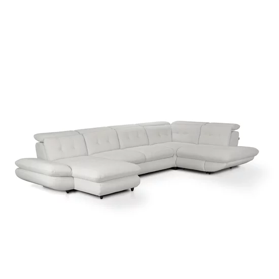 Colțar Strategos U extensibil, culoare personalizabila - 397x234x181 cm, tetiere rabatabile, ladă depozitare, arcuri sinusoidale picture - 2