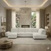 Colțar Strategos U extensibil, culoare personalizabila - 397x234x181 cm, tetiere rabatabile, ladă depozitare, arcuri sinusoidale picture - 1