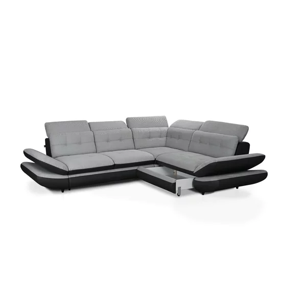 Colțar extensibil Stratus Mare, funcție sertar și tetiere rabatabile, cadru lemn și poliuretan, 316x264 cm, diverse culori picture - 2