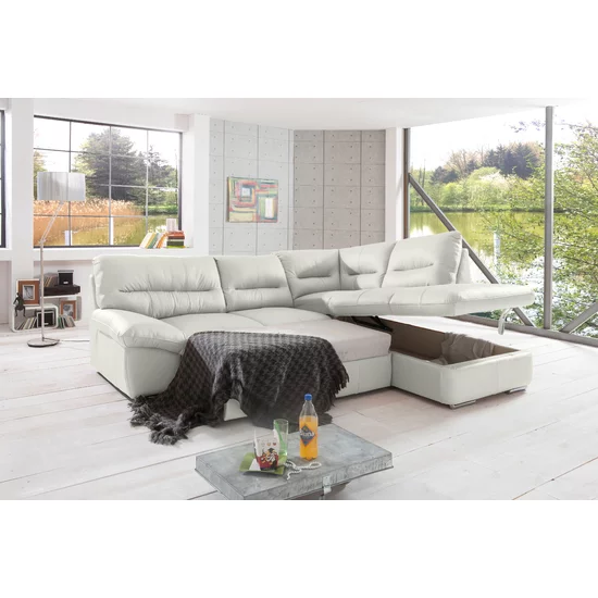 Colțar Verona, extensibil cu ladă depozitare, tetiere reglabile, ramă din lemn și arc sinusoidal, 268x216 cm, culoare personalizată picture - 2