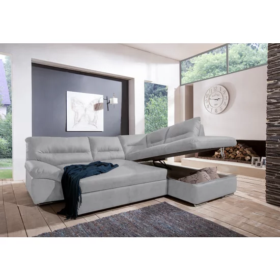 Colțar Verona, extensibil cu ladă depozitare, tetiere reglabile, ramă din lemn și arc sinusoidal, 268x216 cm, culoare personalizată picture - 6