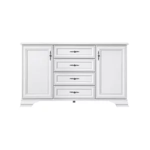 Comodă Idento KOM2D4S, 2 uși și 4 sertare, MDF și PAL laminat, 154.5x44.5x90 cm, alb alpin