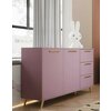 Comodă Bali 2, 2 uși și 3 sertare, design modern, PAL melaminat, 140x41x86 cm, roz picture - 1