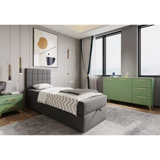 Comodă Bali 2, 2 uși și 3 sertare, design modern, PAL melaminat, 140x41x86 cm, verde picture - 2