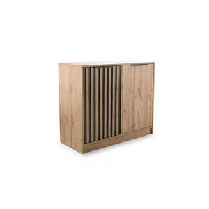 Comodă Bali Lux D2 cu 2 uși, finisaj mat și stil modern, 94x41x82 cm, negru