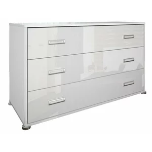 Comodă Melisa, Cu 3 Sertare Și Spații Depozitare, PAL, 130x50x75.7 cm, Alb