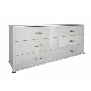 Comodă Melisa, Cu 6 Sertare Și Capacitate Mare Depozitare, PAL, 174x50x75.7 cm, Alb