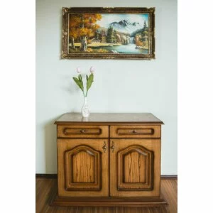 Comodă cu 2 uși, design compact, din PAL melaminat, 100x45x81 cm