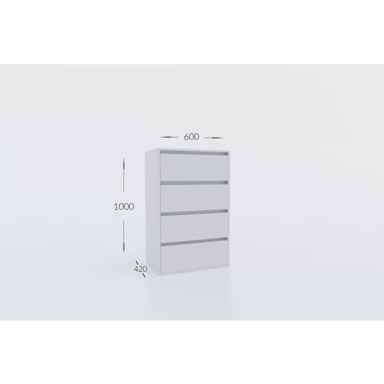 Comodă cu sertare Idea Artisan, 4 sertare, structură PAL melaminat + MDF, design modern, 100x60x42 cm, personalizabil picture - 5